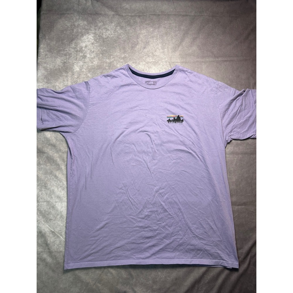 Patagonia Mens XXL Purple Save Our Home Planet Graphic Organic Cotton T-Shirt